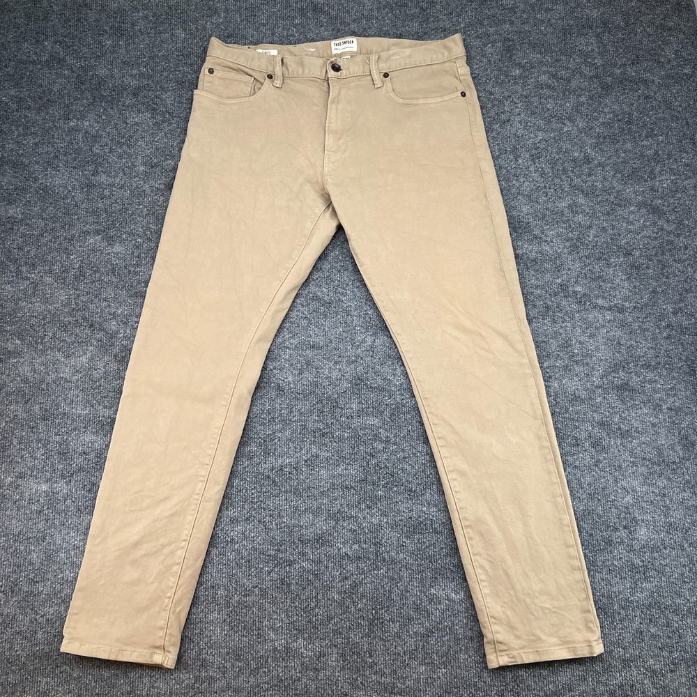 Todd Snyder Pants Men 31x30 Beige Chino Flat Front Straight Leg Zip Fly Stretch - Picture 2 of 16